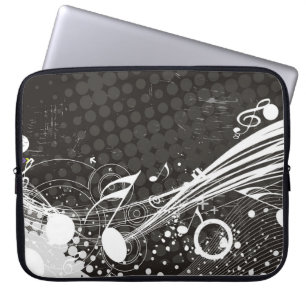 Capa Para Notebook Abstrato Music Notes Bolsa de laptop de Fundo