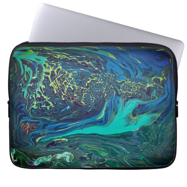 Capa Para Notebook Abstrato Neoprene Bolsa de laptop "Lago Fluxo" (Frente)