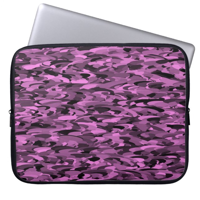 Capa Para Notebook Abstrato Padrão preto roxo (Frente)