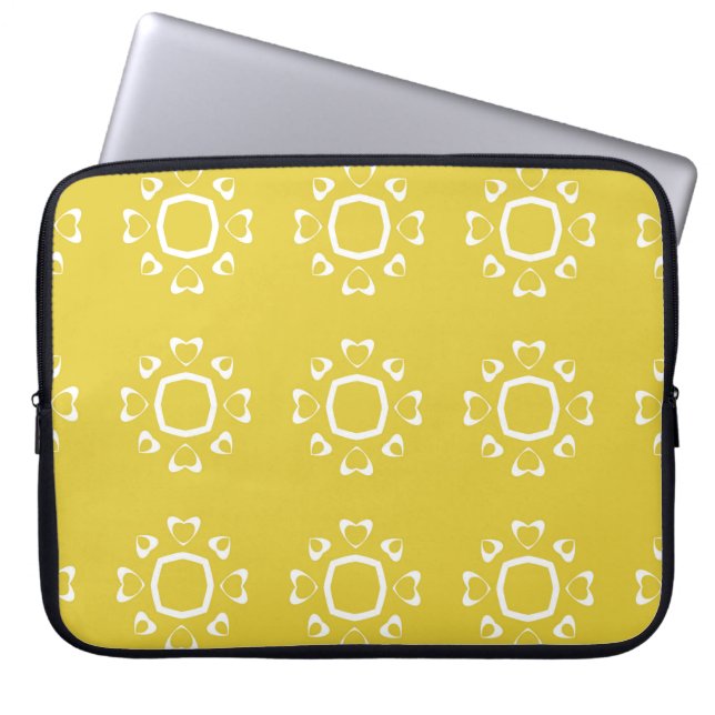 Capa Para Notebook Abstrato padrão uniforme de fundo amarelo (Frente)