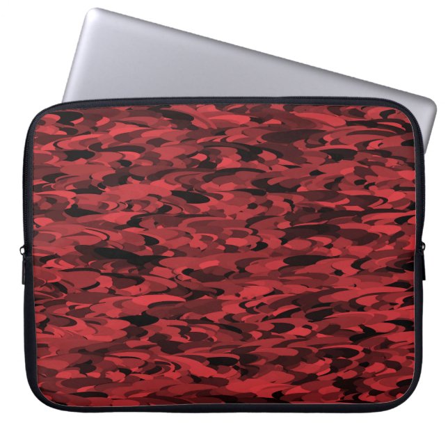 Capa Para Notebook Abstrato - Padrão Vermelho Preto (Frente)