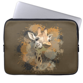 Capa Para Notebook Abstrato Paint Splatter da African Willife Giraffe