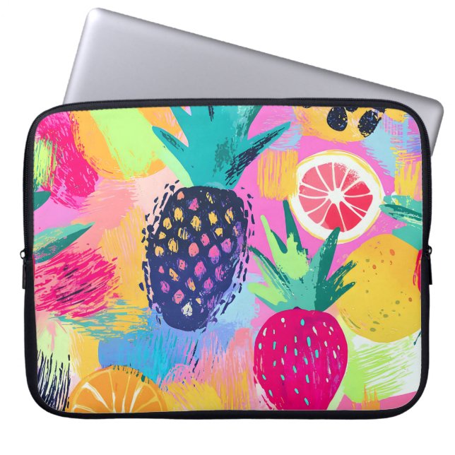 Capa Para Notebook Abstrato Paradise Tropical Fruta Fiesta (Frente)