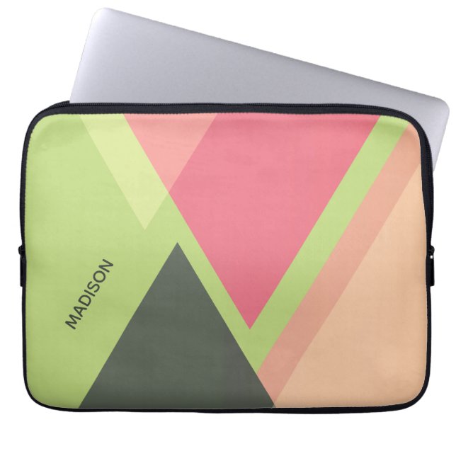 Capa Para Notebook Abstrato Patterno nome personalizado bolsa de lapt (Frente)