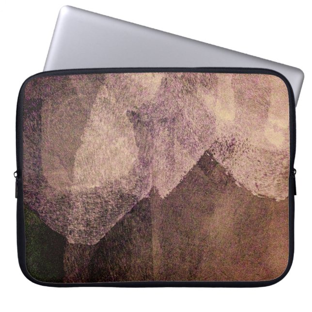 Capa Para Notebook Abstrato pintura cor-de-rosa marrom pincel (Frente)