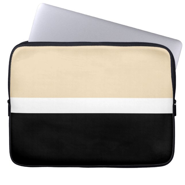 Capa Para Notebook Abstrato preto bege (Frente)