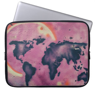 Capa Para Notebook Abstrato preto e rosa