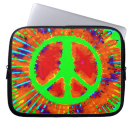 Capa Para Notebook Abstrato Psychedelic Tie-Dye - Sinal de paz fina