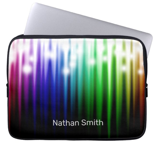 Capa Para Notebook Abstrato Rainbow com textura moderna espumante (Frente)