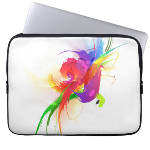 Capa Para Notebook Abstrato Rainbow Lorikeet Paint Splatters