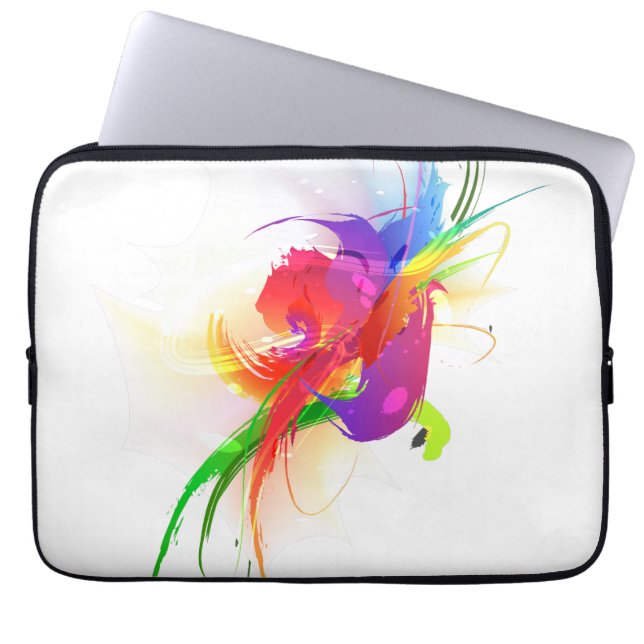 Capa Para Notebook Abstrato Rainbow Lorikeet Paint Splatters (Frente)