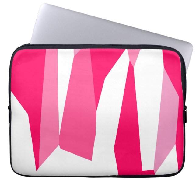 Capa Para Notebook abstrato rosa e branco (Frente)