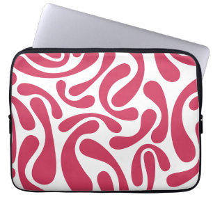 Capa Para Notebook Abstrato rosa e branco minimalista 