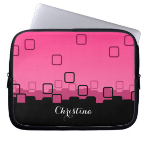 Capa Para Notebook Abstrato rosa e preto