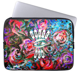 Capa Para Notebook Abstrato rosas em vermelho e mini laptop HP em tur