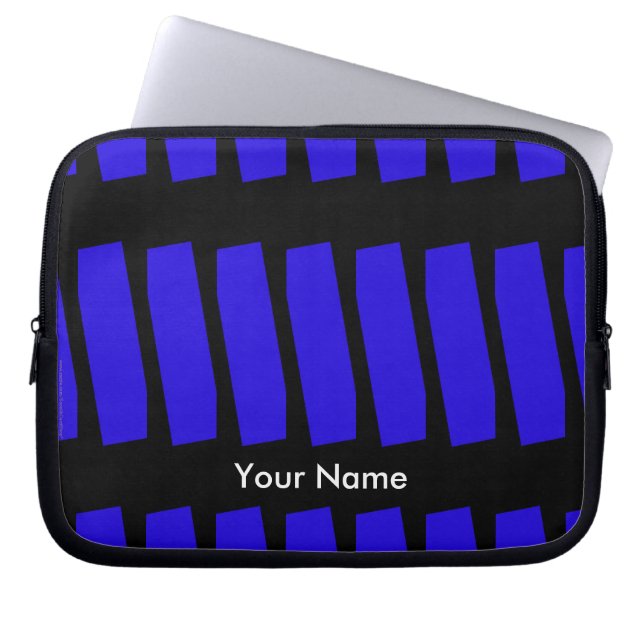 Capa Para Notebook Abstrato Royal Blue & Black, Nome, computador (Frente)