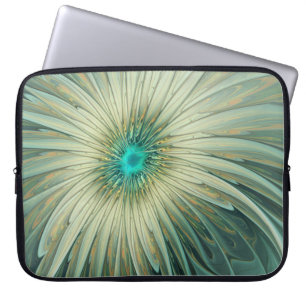 Capa Para Notebook Abstrato Sage Green Fantasy Flor Arte Fractal