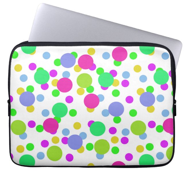Capa Para Notebook Abstrato sem costura círculos de diversão pontos d (Frente)