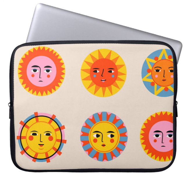 Capa Para Notebook Abstrato suns: padrão étnico uniforme. (Frente)