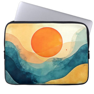 Capa Para Notebook Abstrato Sunset Waves Art