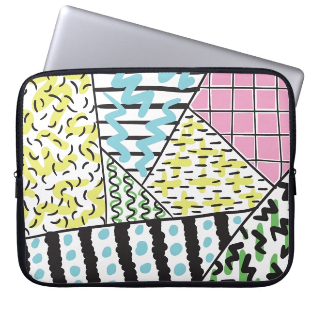 Capa Para Notebook Abstrato três: Arte de fundo desenhada à mão. (Frente)