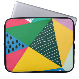 Capa Para Notebook Abstrato triangular: Decor de Vintagem Geométrica.