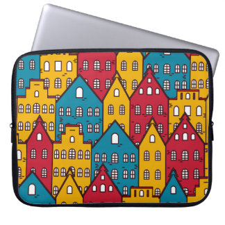 Capa Para Notebook Abstrato urbano: padrão de cidade de vintage