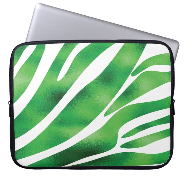 Capa Para Notebook Abstrato Verde e Branco (Frente)