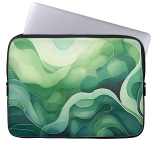 Capa Para Notebook Abstrato Verde protetor para Impressão digital com