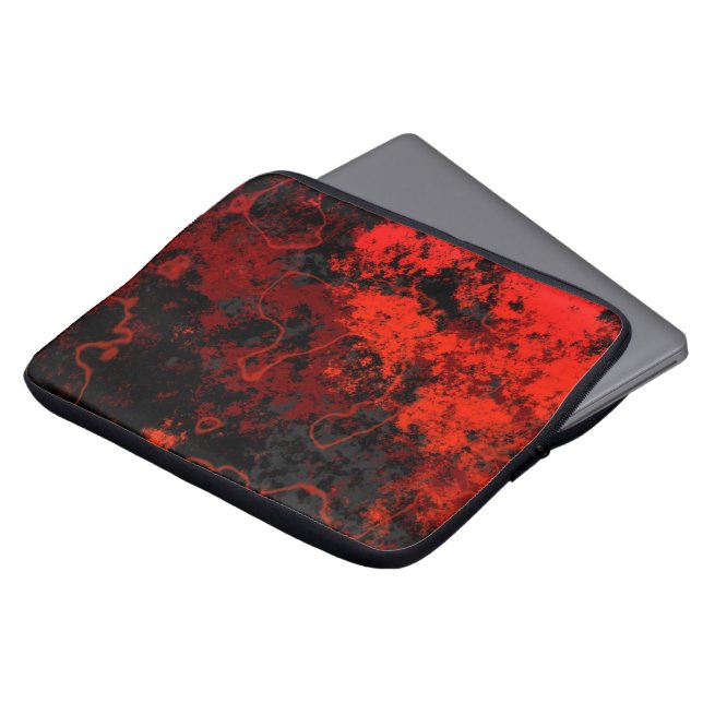 Capa Para Notebook Abstrato vermelho, preto e Cinza (Frente Topo)