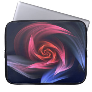 Capa Para Notebook Abstrato Vortex Forma Vermelha E Azul