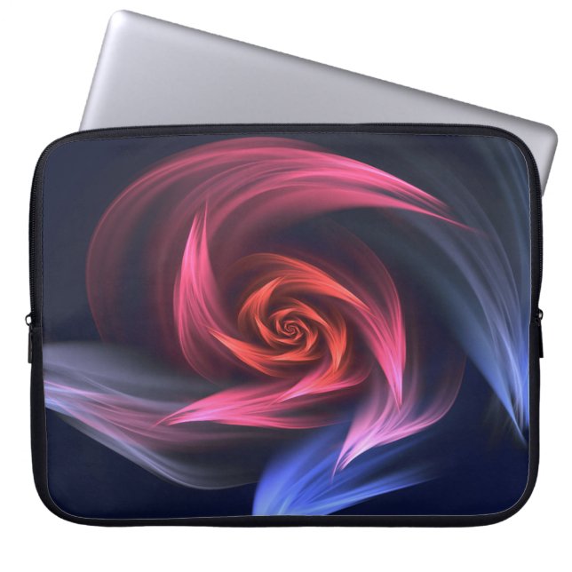 Capa Para Notebook Abstrato Vortex Forma Vermelha E Azul (Frente)