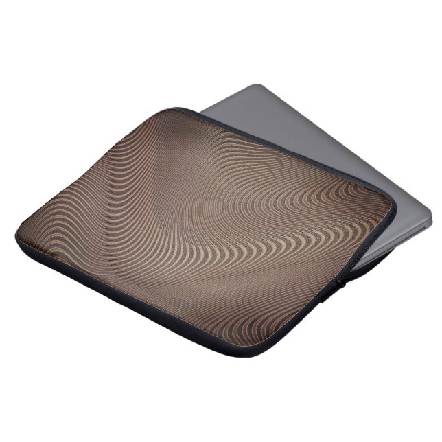 Capa Para Notebook Abstrato Waves Bolsa de laptop castanha (Frente Topo)