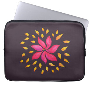 Capa Para Notebook Abstrato Whimscolor Flor Cor de Água Rosa