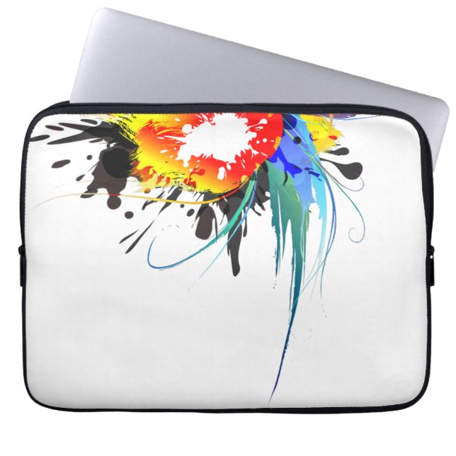 Capa Para Notebook Abstrato Wild Parrot Paint Splatters (Frente)