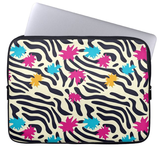 Capa Para Notebook Abstrato Zebra Stripes com pintura folha (Frente)