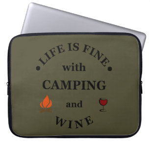 Capa Para Notebook acampamento engraçado e vinificação