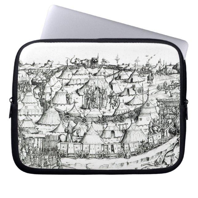 Capa Para Notebook Acampamento militar medieval, de um livro, bar. 18 (Frente)