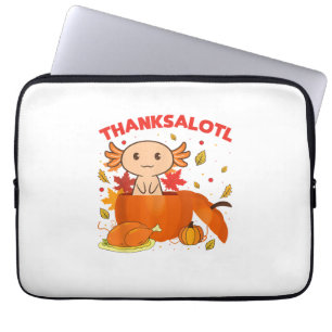 Capa Para Notebook Ação de Graças Axolotl Thanksalotl Salamander Turq