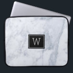 Capa Para Notebook Acentos Pretos de Textura da Pedra da Cinza Leve<br><div class="desc">Imagem elegante de impressão de textura de pedra de mármore de cinza com sotaques pretos. Monograma personalizável.</div>