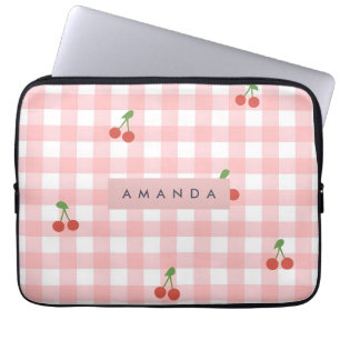 Capa Para Notebook Acessórios Personalizados Xadrez Cereja Chic