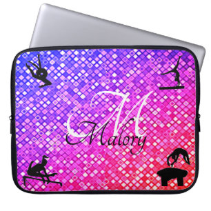 Capa Para Notebook Acontecimentos de ginástica Monograma Sparkle Pers
