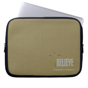 Capa Para Notebook Acredite Cruz Cristã Nome Personalizado Senhoras O