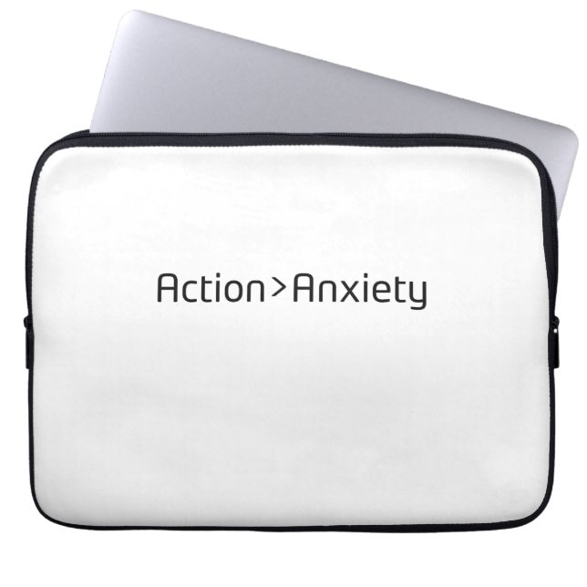 Capa Para Notebook Action Over Anxiety Minimalist Laptop Sleeve (Frente)