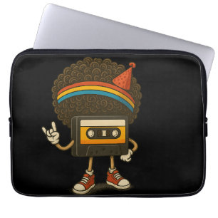 Capa Para Notebook Adesivo de Personagem de Cassete Afro Colorido