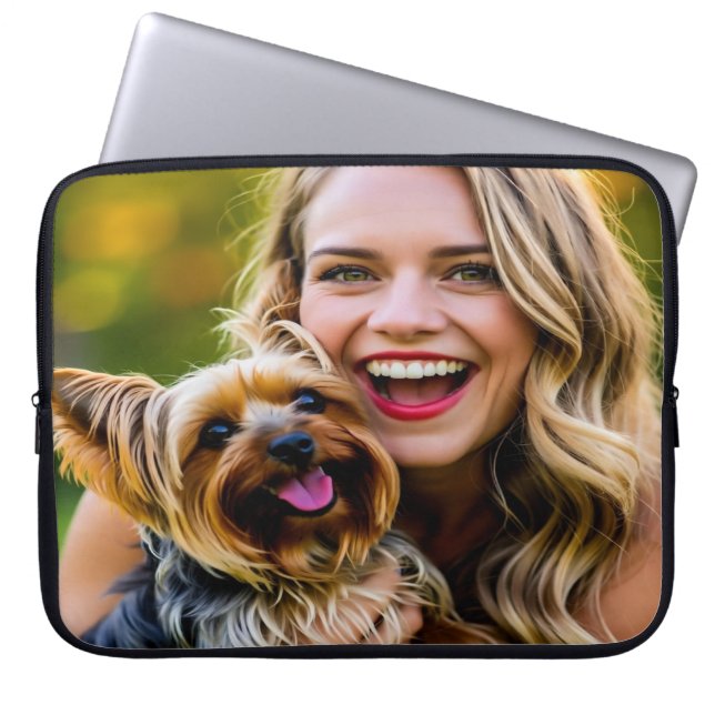 Capa Para Notebook Adicionar Foto de Yorkshire Terrier Personalizar (Frente)