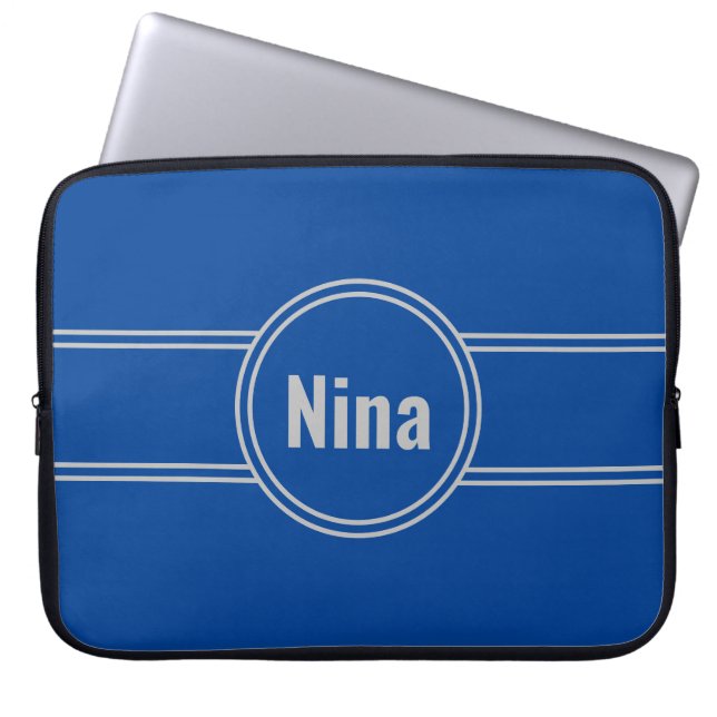 Capa Para Notebook Adicionar nome em azul e Cinza (Frente)