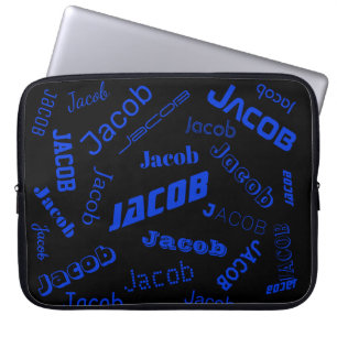Capa Para Notebook Adicionar qualquer nome ou palavra Azul e Preto