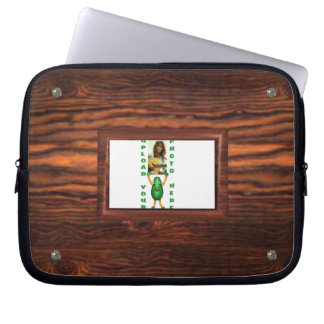 Capa Para Notebook Adicione a foto à ilusão de madeira da beira