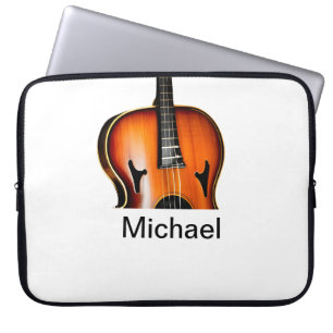Capa Para Notebook Adicione seu nome texto violino marrom amante da m